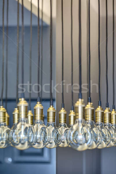 Lámpák felfüggesztett plafon rendszeres mértani egy Stock fotó © bezikus