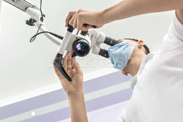 Using a dental microscope Stock photo © bezikus