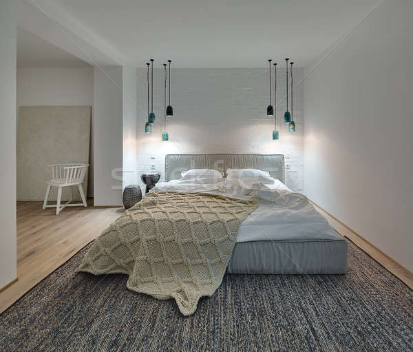 Modern style bedroom Stock photo © bezikus