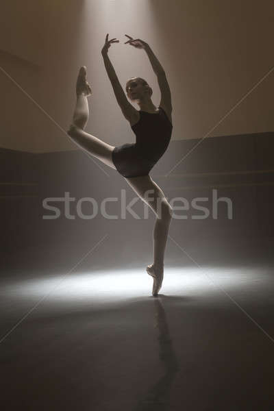 Ballerina in black leotard Stock photo © bezikus