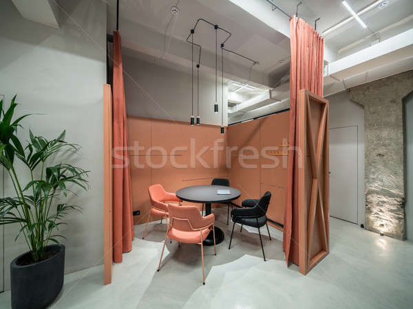Office in loft style with orange meeting zone Stock photo © bezikus