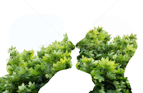 Couple portrait with the effect of multiple exposure Stock photo © bezikus