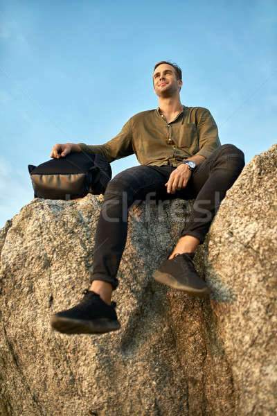 Traveler relaxing outdoors Stock photo © bezikus