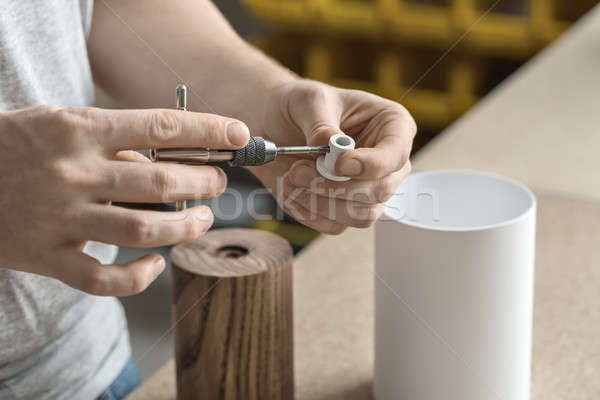Man using wrench in workshop  Stock photo © bezikus