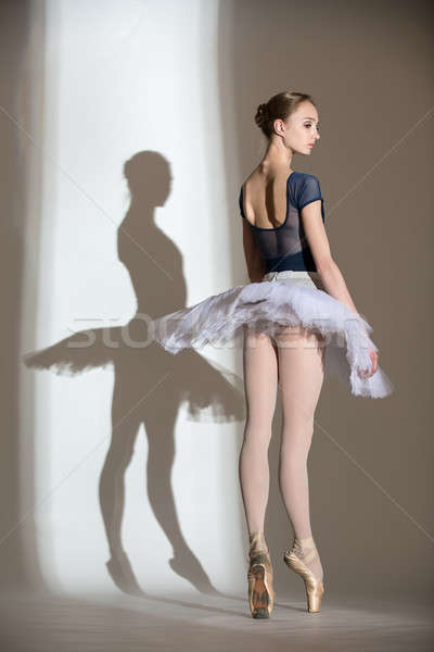 Full growth portrait of the graceful ballerina in a studio  Stock photo © bezikus