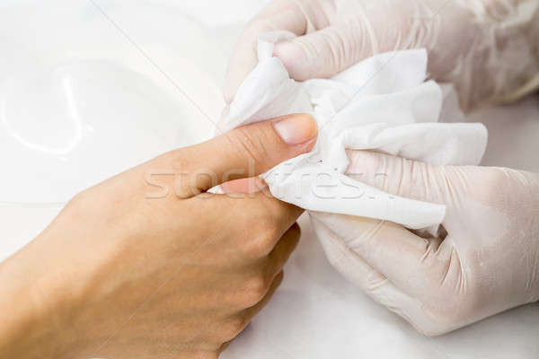 Manicure procede schoonheidssalon handen meester steriel Stockfoto © bezikus