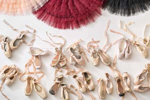 Ballettschuhe Teile farbenreich viele beige Schuhe Stock foto © bezikus