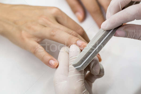 Stock photo: Photograph potsesse manicure in a beauty salon.