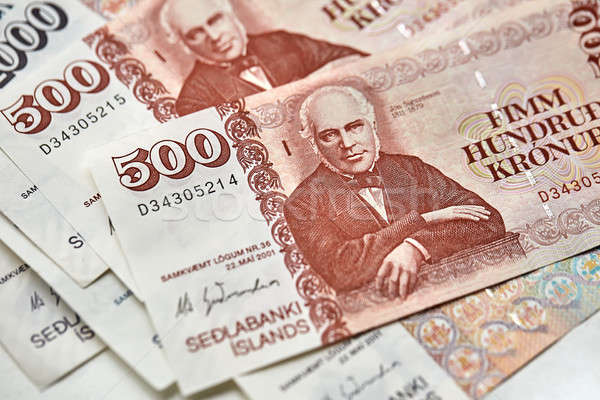 Stock photo: Icelandic krona banknotes
