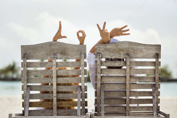 Stock foto: Zeichen · Liebe · schönen · Strand