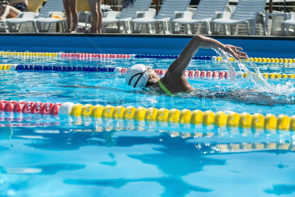 Schwimmer schwimmen Pool Ansicht weiblichen Schwimmbad Stock foto © bezikus