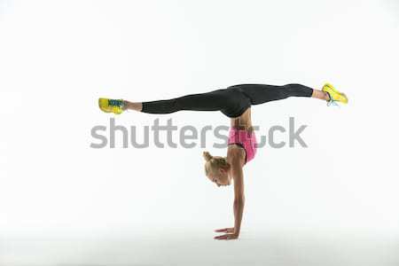 Ritmik jimnastikçi egzersiz stüdyo güzel Stok fotoğraf © bezikus
