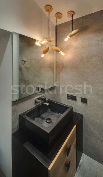 Сток-фото: современных · ванную · серый