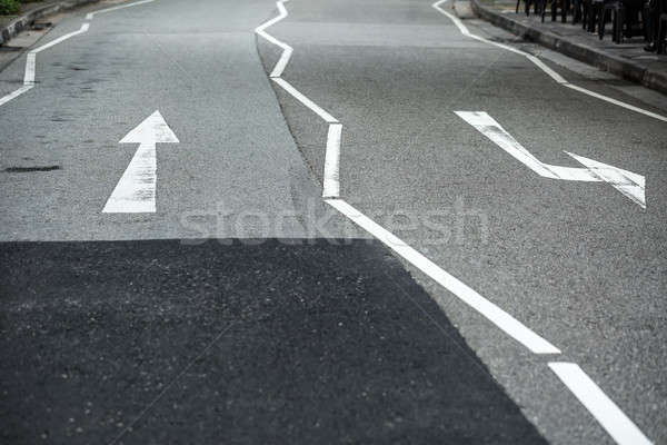 Roadway with white marking Stock photo © bezikus
