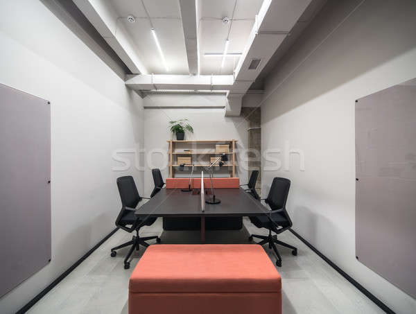 Stylish office in loft style with gray walls Stock photo © bezikus