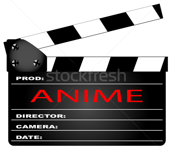 Tábla tipikus film legenda anime izolált Stock fotó © Bigalbaloo