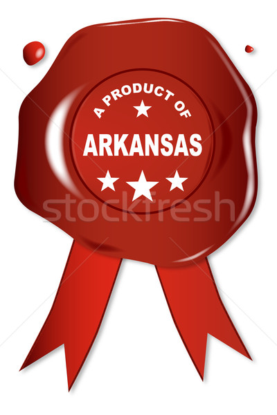 Prodotto Arkansas cera sigillo testo rosso Foto d'archivio © Bigalbaloo