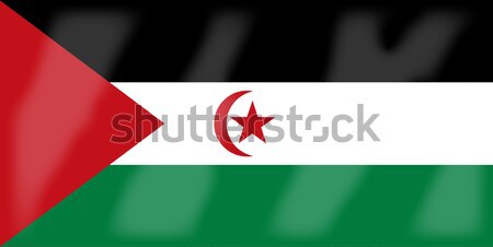 Zachodniej sahara banderą Afryki kraju Zdjęcia stock © Bigalbaloo