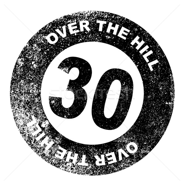 stock photo: over the hill 30 stamp