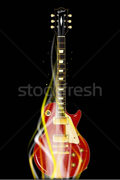 Brucia chitarra abstract chitarra elettrica musica fuoco Foto d'archivio © Bigalbaloo