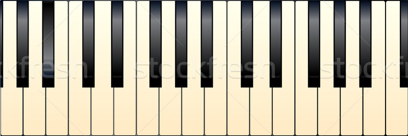 Pianotoetsen zwart wit partij piano zwarte achtergronden Stockfoto © Bigalbaloo