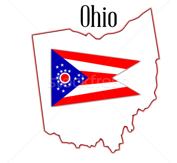 Ohio State Map and Flag Stock photo © Bigalbaloo