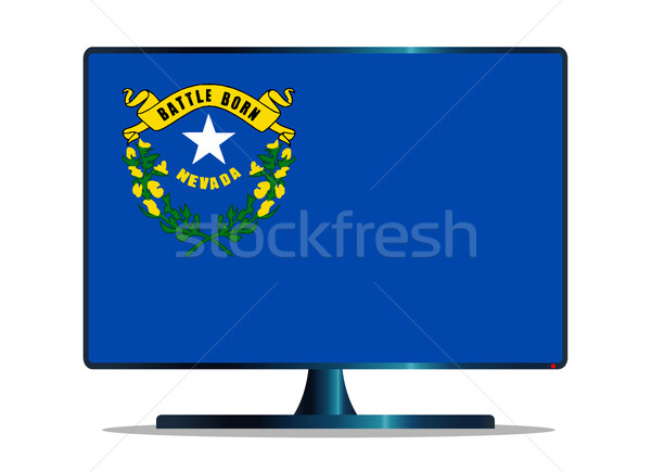 Zdjęcia stock: Banderą · telewizja · ekranie · komputera · komputera · monitor · mac