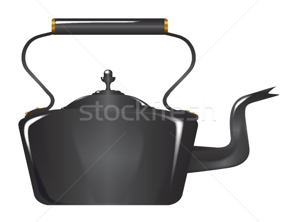 Victorian Cast Iron Kettle Stock photo © Bigalbaloo