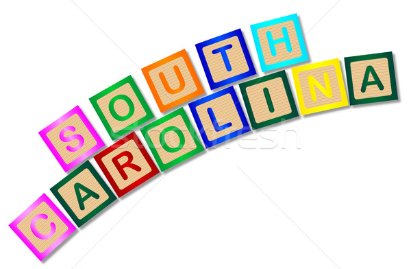 South Carolina Wooden Block Letters Stock photo © Bigalbaloo