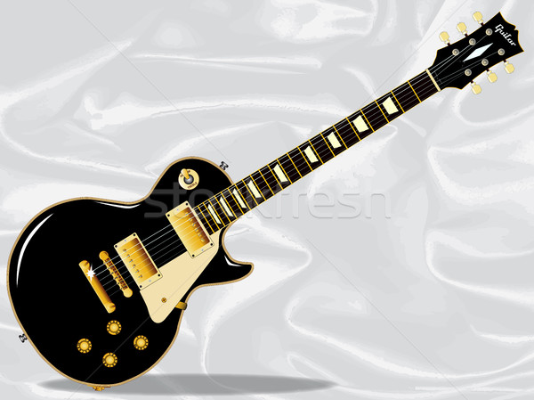 Zijde blues gitaar rock rollen zwarte Stockfoto © Bigalbaloo