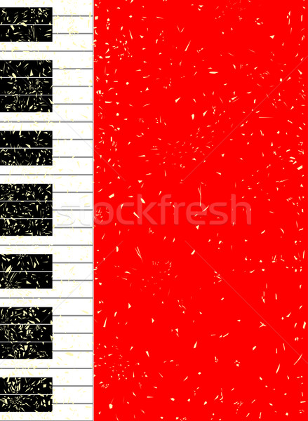 ストックフォト: クリスマス · ピアノ · 黒白 · ピアノのキー · セット · キーボード
