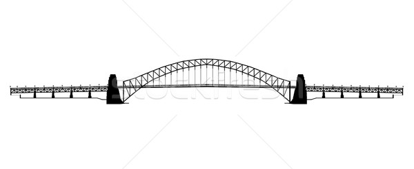 Sydney kikötő híd sziluett Ausztrália művészet Stock fotó © Bigalbaloo