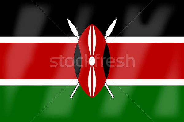Кения флаг африканских стране Африка Сток-фото © Bigalbaloo