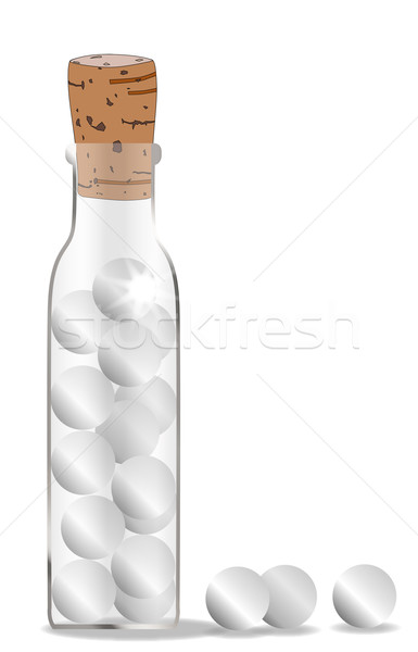Homeopatikus jóvátétel üveg bent összes fehér Stock fotó © Bigalbaloo