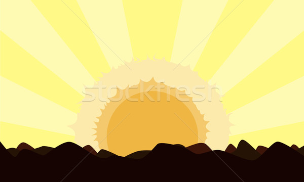 Naplemente napfelkelte sivatag rajz citromsárga hajnal Stock fotó © Bigalbaloo
