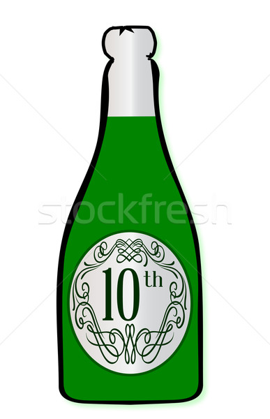 10th Celebration Wine Bottle Stock photo © Bigalbaloo