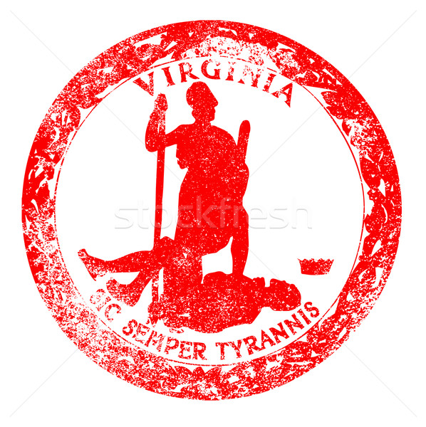 Virginia sigila alb roşu ştampila Imagine de stoc © Bigalbaloo