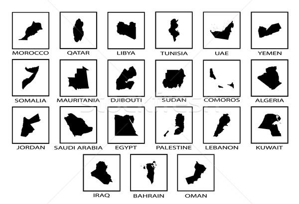 Arabes ligue pays silhouette cartes pays [[stock_photo]] © Bigalbaloo