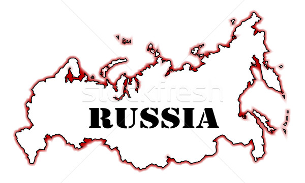 ロシア 地図 孤立した 白 芸術 ストックフォト © Bigalbaloo