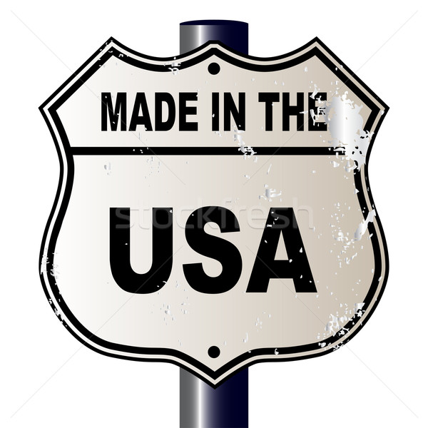 USA route teken verkeersbord witte legende Stockfoto © Bigalbaloo