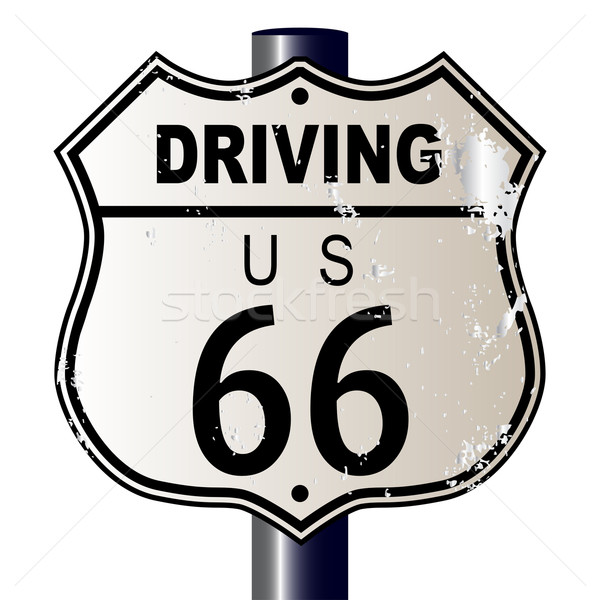 вождения route 66 знак дорожный знак белый легенда Сток-фото © Bigalbaloo