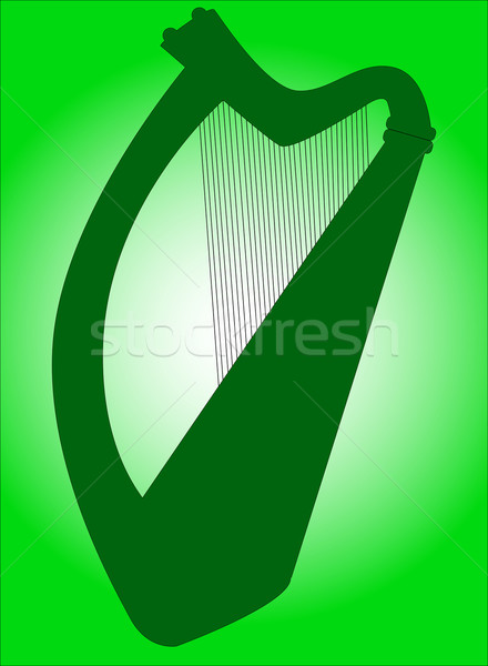 İrlandalı arp geleneksel siluet Stok fotoğraf © Bigalbaloo