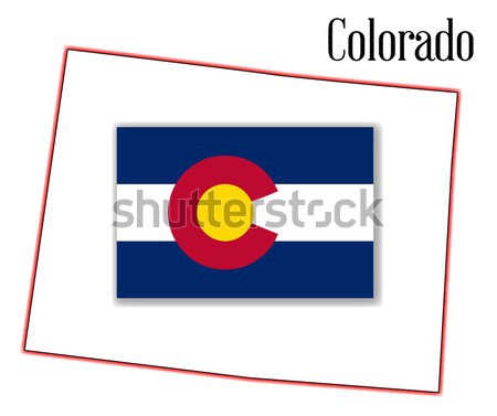 Stock fotó: Colorado · térkép · zászló · skicc · fehér · grafikus