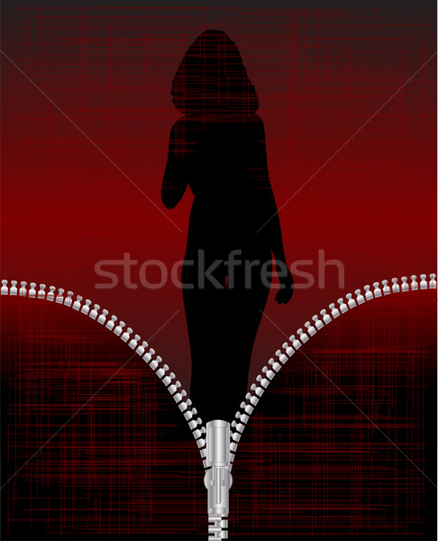 セクシー ジッパー シルエット ファッション 背景 金属 ストックフォト © Bigalbaloo