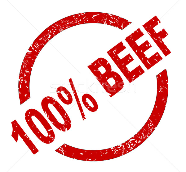100 por ciento carne de vacuno rojo tinta sello Foto stock © Bigalbaloo
