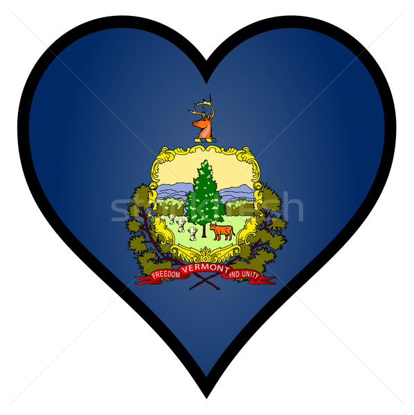 Foto stock: Amor · Vermont · bandera · corazón · todo · blanco