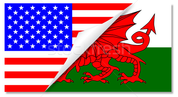 United States and welsh Flags Combined Stock photo © Bigalbaloo
