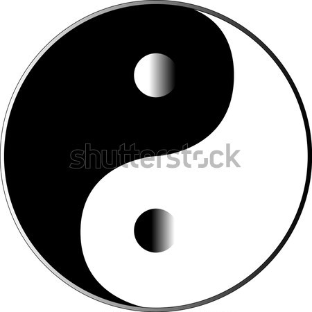 Yin Yang schwarz weiß Hintergrund Zeichen schwarz Frieden Stock foto © Bigalbaloo