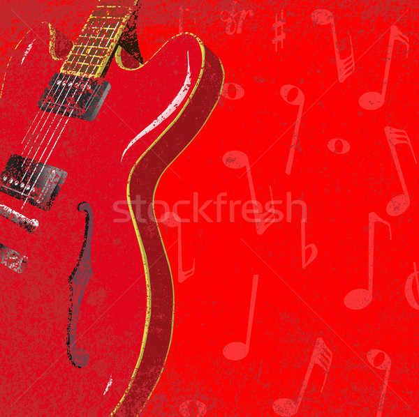 Red Guitar Background Stock photo © Bigalbaloo