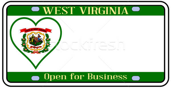 Zdjęcia stock: West · Virginia · tablica · rejestracyjna · kolory · banderą · ikona · biały